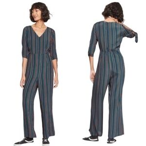 Wild Fable striped jumpsuit with elbow tie Size Medium